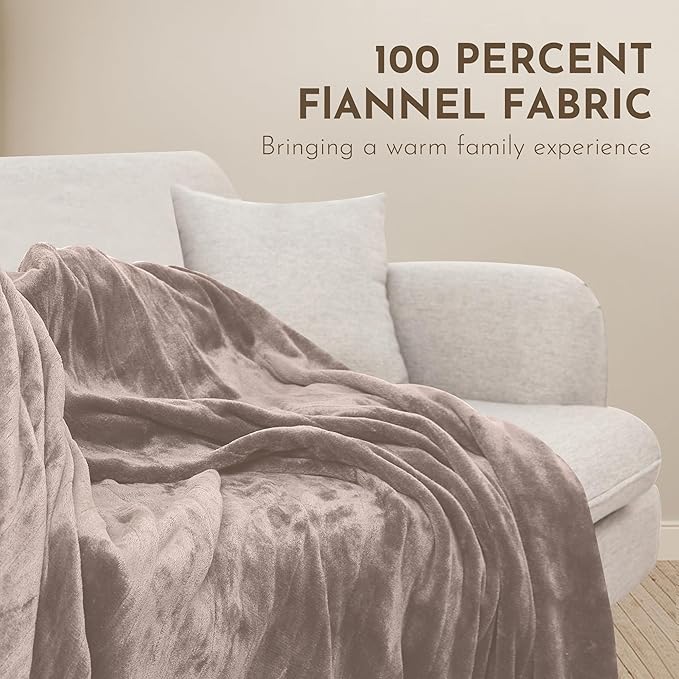 Electric Blanket, Flannel, Weighted, Full Size, 72" x 84", Beige