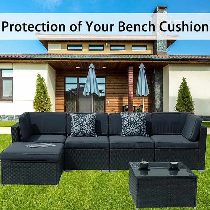 11Pieces Patio Cushion Covers Replacement,Waterproof Outdoor Cushions Covers for 6-Seaters Sofa,Slipcovers Set with Zippers,Washable Cover Only(Dark Grey)