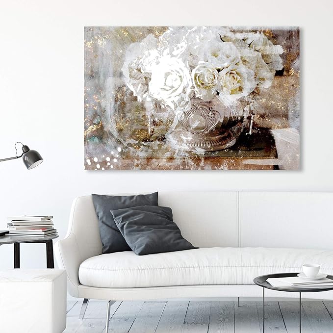 The Oliver Gal Artist Co. Floral Wall Art Canvas Prints 'Serving Roses' Home Décor, 54" x 36", Tan
