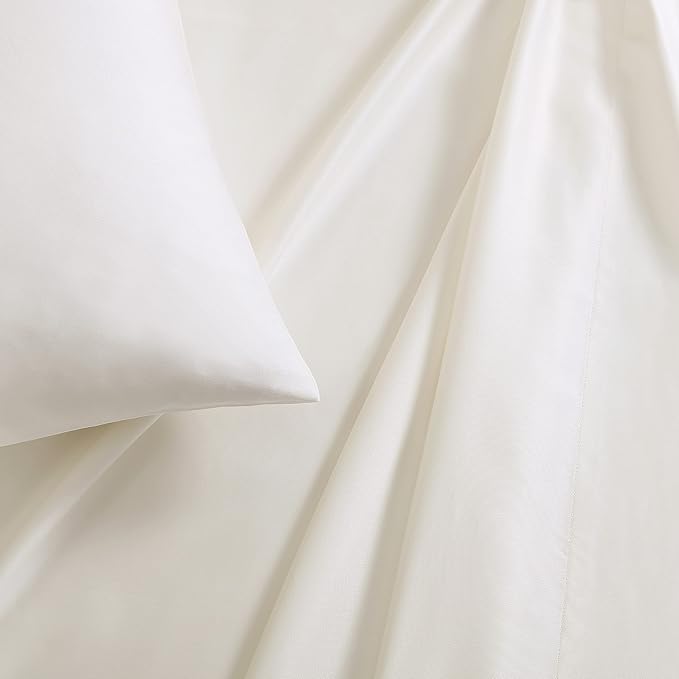 Vera Wang - Queen Sheet Set, Luxury Sateen Cotton Bedding, 800 Thread Count, Soft & Smooth Bedding Set (Ivory, Queen)