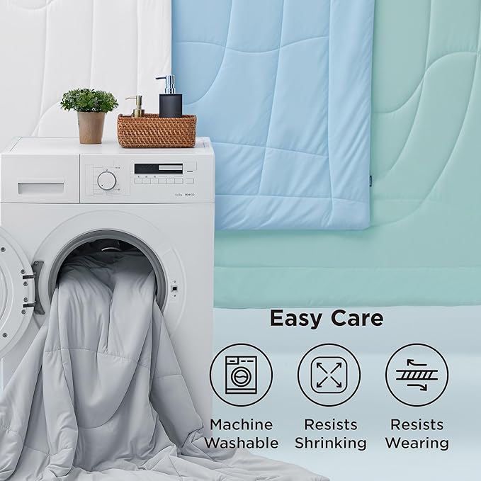 Bedsure Cooling Comforter Twin - Cooling Blankets for Hot Sleepers, Lightweight Comforter for Summer with Dual-Sided Cool Tech, Soft Breathable Cold Blanket for Sleeping, White, 68x88 Inches