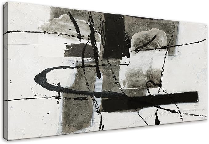 QSQ Large Abstract Wall Art Wall Decor Black And White Wall Art Canvas Picture Painting Artwork For Bedroom Dinning Room Canvas Art Modern Home Decor 29x58 In