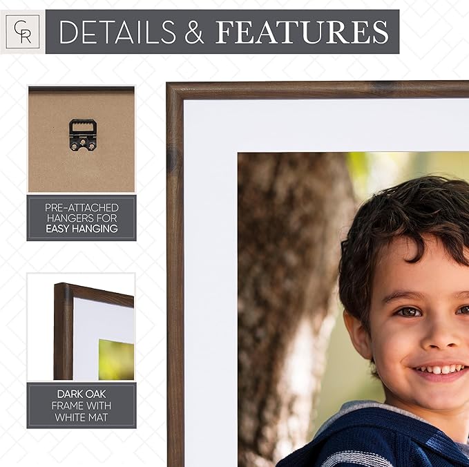 Camden Reed Set of Two Serenity Poster Frames Matted to 16x20 Inches, 20x24 Inch, Dark Oak Finish
