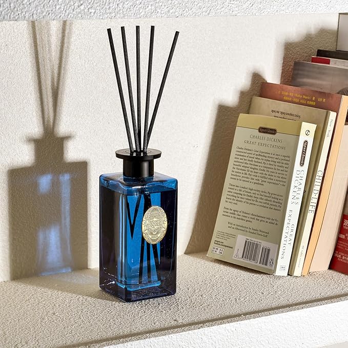 M&SENSE 10.14 oz Large Reed Diffuser Set | Midsummer Evening Scent Oil Diffuser with Sticks |Hotel Collection Non-Toxic Essential Oil |for Bedroom Bathroom Living Room