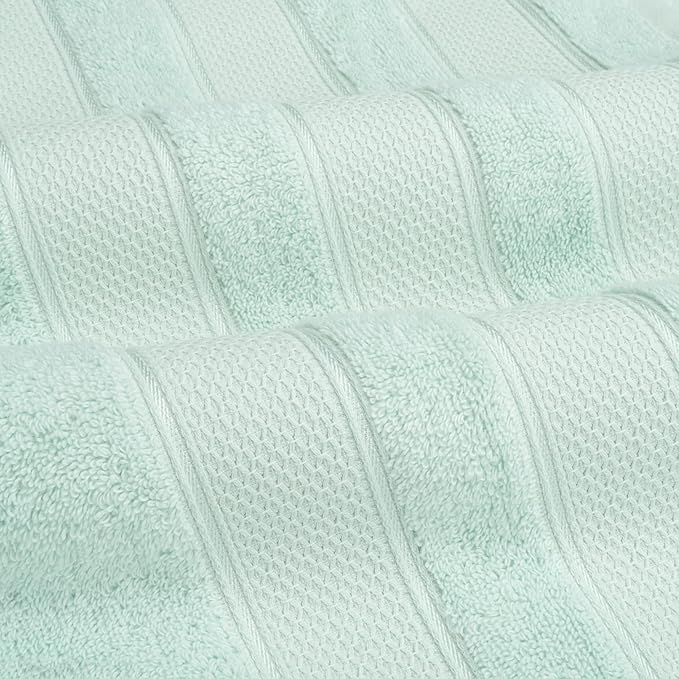 American Soft Linen Salem Turkish Bath Towel Set, 100% Cotton 600 GSM 6 Piece Towels for Bathroom, 2 Bath Towels 2 Hand Towels 2 Washcloths, Mint