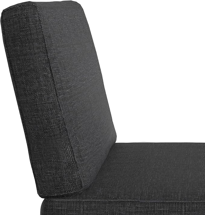 UIXE 24.5" Deep Seat Outdoor Cushion Set with Back Pads, Patio Furniture Cushions, Sectional Sofa Bistro Chair Cushion - Dark Gray, Set of 6