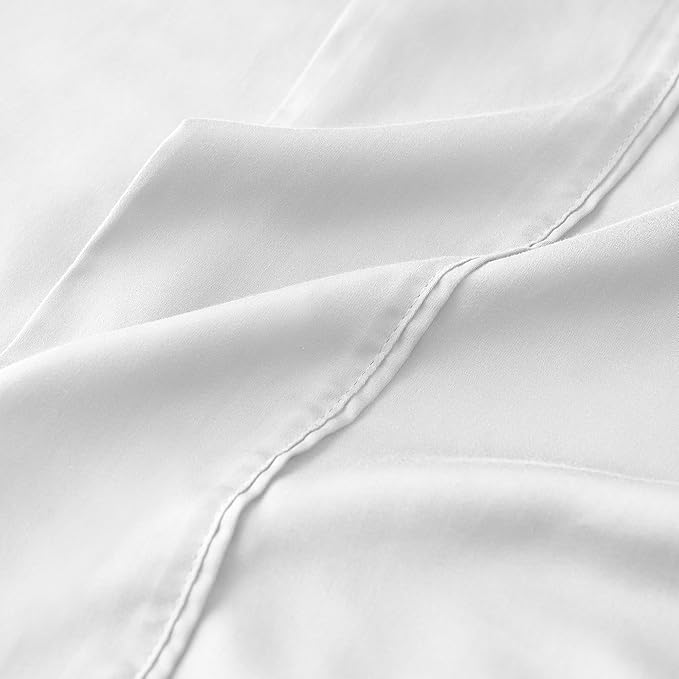 Modern Threads 100% Tencel Lyocell 4-Piece Sheet Set, 400 Thread Count Luxury Bedding, White, Queen