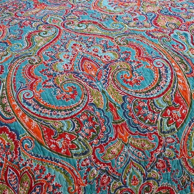 NEWLAKE Quilted Throw Blanket for Bed Couch Sofa, European Gorgeous Floral, 60X78 Inch