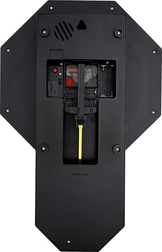 JUSTIME Traditional Schoolhouse Luminious Arabic Regulator Wall Clock, Chiming Wall Clocks with Pendulum & Westminster Chime Hourly, Schoolhouse Wall Decor Battery Operated (Matte Black)