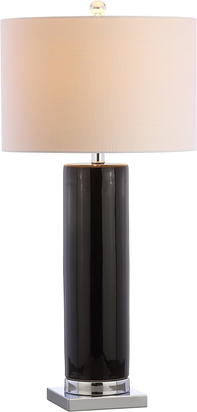 JONATHAN Y JYL8021B Dallas 31.5" Ceramic LED Table Lamp Contemporary Transitional Bedside Desk Nightstand Lamp for Bedroom Living Room Office College Bookcase LED Bulb Included, Black/Chrome