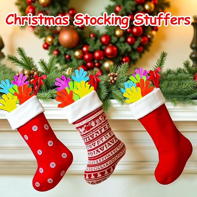 100PCS Glitter Sticky Hands Party Favors for Kids 4-8 8-12 Birthday Supplies Halloween Goodie Bag Stuffers Classroom Treasure Box Carnival Prizes Bulk Treat Trinkets Pinata Stuff Mini Stretchy Toys