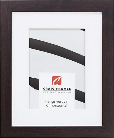 Craig Frames Essentials, Modern 1 Inch Wide 24 x 24 Inch Brazilian Walnut Picture Frame Matted to Display a 20 x 20 Inch Photo
