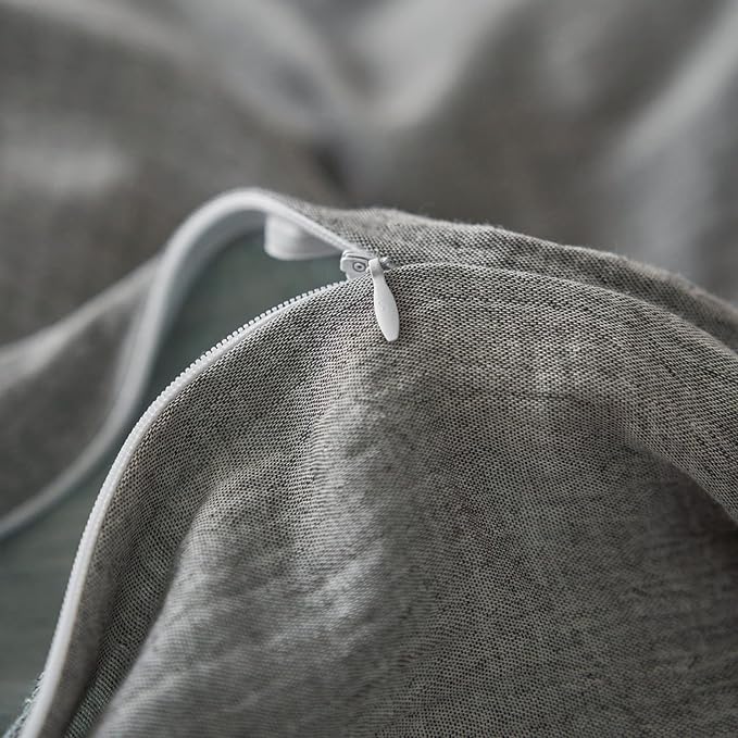 VM VOUGEMARKET Muslin Duvet Cover King Size,Breathable Linen Like Guaze Textured Bedding Comforter Cover Set 3 Pieces Minimalist Duvet Cover with 2 Pillowcases, 104"x90",Grey