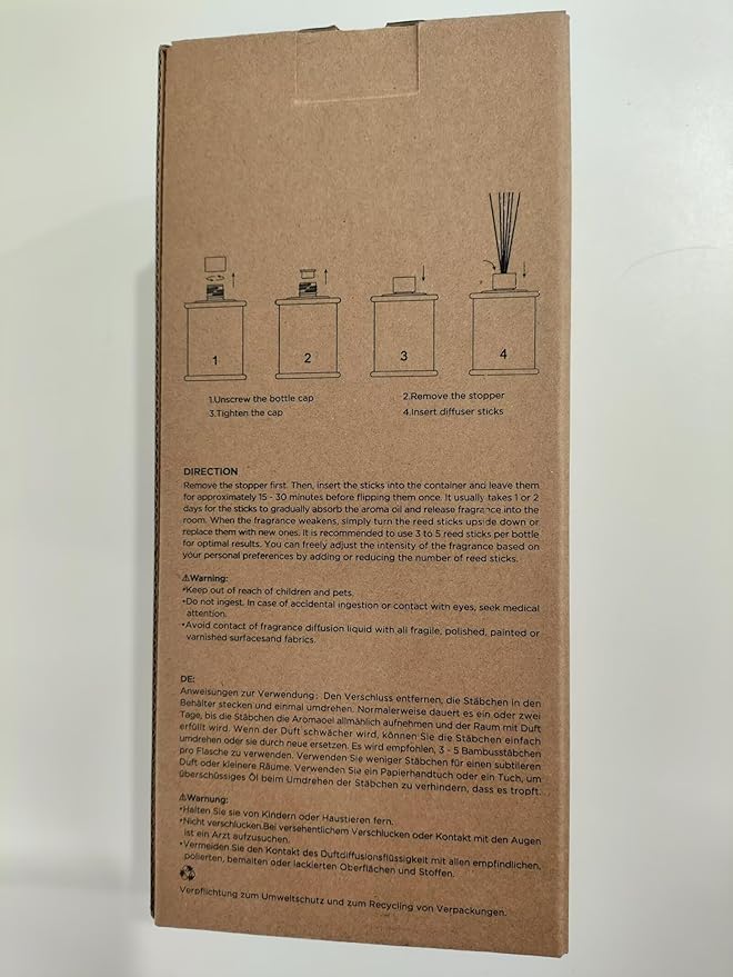 M&SENSE 10.14 oz Large Reed Diffuser Set | Gardenia Scent Oil Diffuser with Sticks |Hotel Collection Non-Toxic Essential Oil |for Bedroom Bathroom Living Room