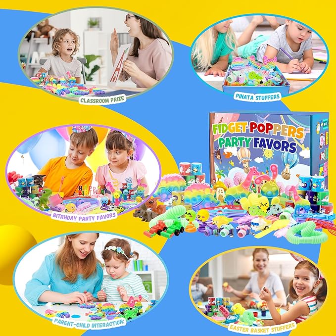 1000+ PCS Party Favors for Kids,Fidget Toys Pack,Christmas Stocking Stuffers,, Birthday Gift, Treasure Box,Goodie Bag Stuffers, Carnival Prizes, Toys Filler Sensory Toy for Classrooom