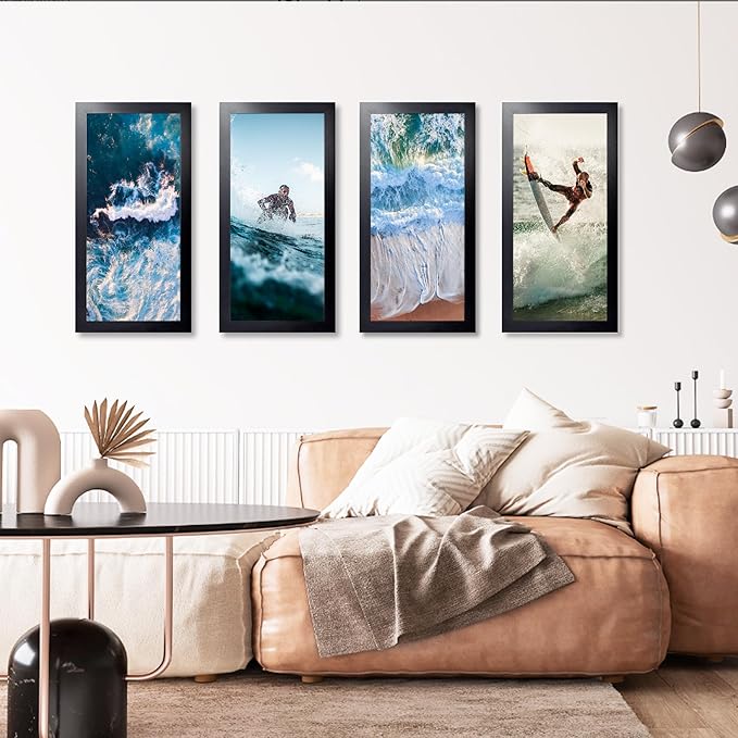 KTKDE 12x24 Poster Frame black 3 Pack,picture frame pack wooden Picture Frame,Minimalist Style Decorating Wall Hanging