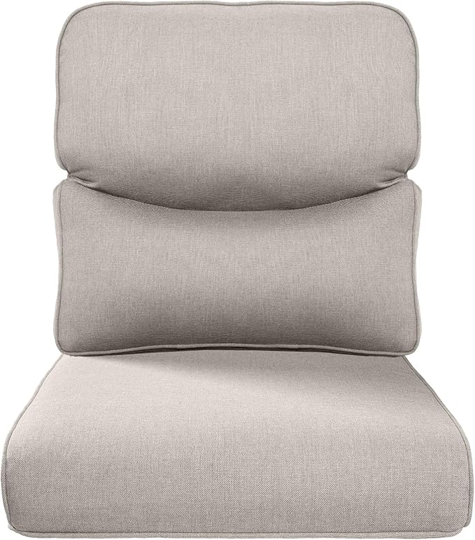 22x25/22x24 Outdoor Replacement Cushion - 1 Set High Back Deep Seat Patio Furniture Cushions for Rattan Dining Swivel Rocking Chairs Rattan Loveseat Couch Sectional Sofa - Beige/Smile
