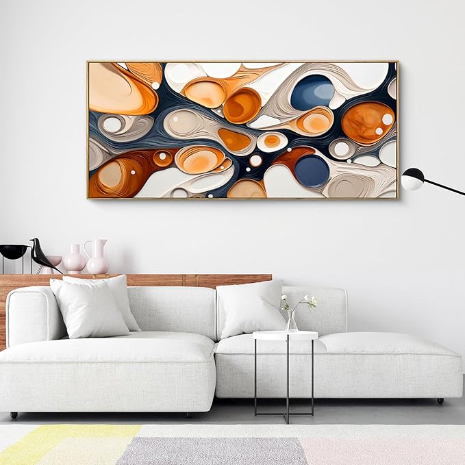 XLSJERST Modern Abstract Wall Art - Deep Spiritualism Art White And Brown Canvas Pictures Artwork Living Room Office Bedroom Wall Decor