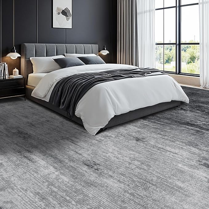 Washable Rug 8x10 Area Rugs for Living Room - Stain Resistant Non-Slip Backing Boho Rug for Bedroom,Durable & Ultra-Thin Vintage Large Area Rug(8x10,Gray)