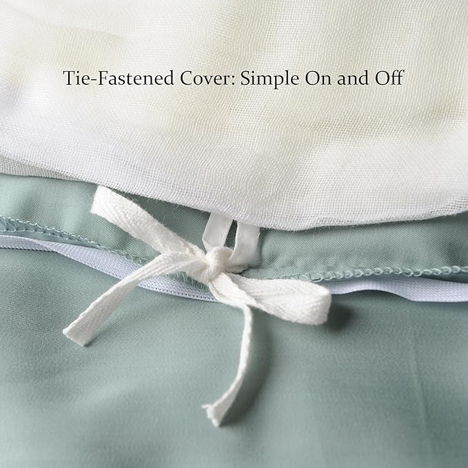 CUDDLE DREAMS Silk Filled Comforter for All Season, Detachable Tencel Duvet Cover for Easy Care, Naturally Breathable (Celadon, Twin)