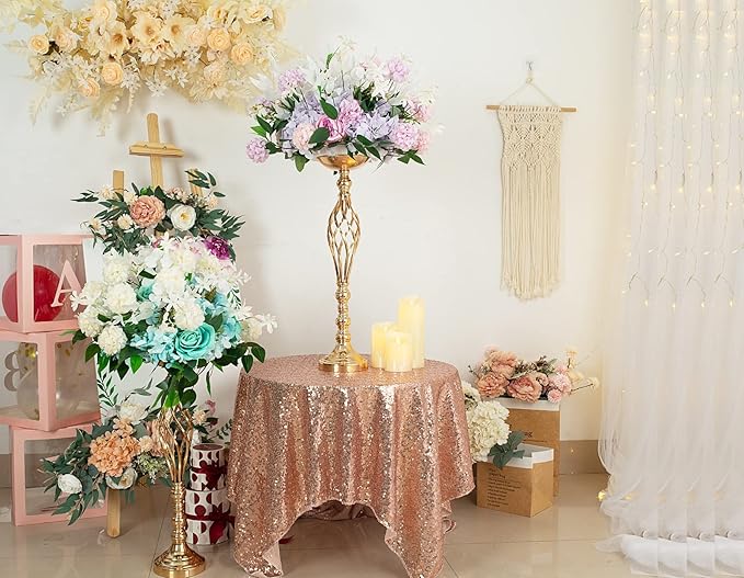 Wedding Centerpieces for Reception Tables, Twist Candleholder Stands, Flower Arrangement Vases, Metal Centerpieces for Wedding Road-Leading Party Home Decor