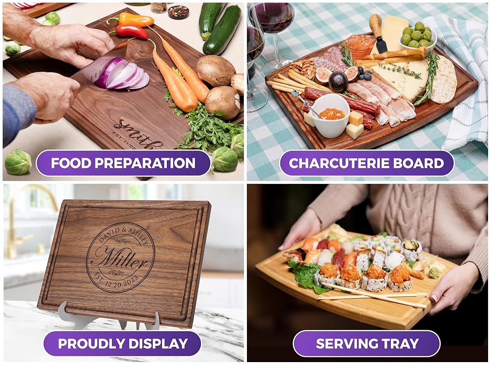 Straga Personalized House Stark Cutting Board - "Dinner is Coming" Engraved Design - Best Game of Thrones Gift for Fans, Couples, Parents - Christmas, Birthday, Anniversary - USA Made 056