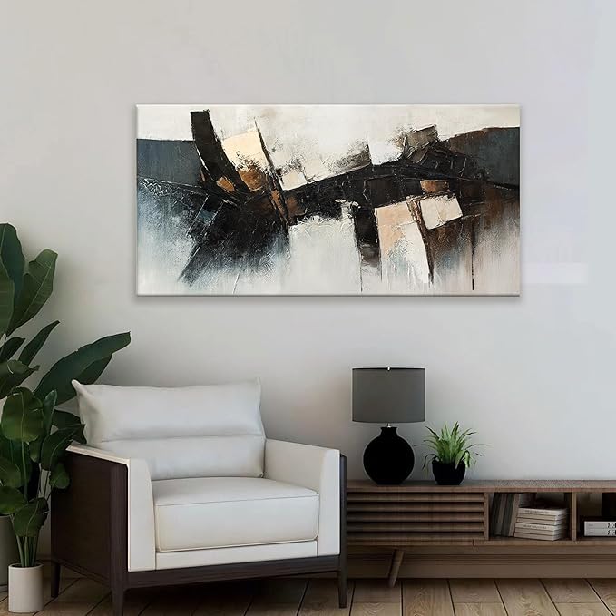 TAIJXAGSG Black Wall Art Abstract Wall Decor Modern Artwork Canvas Prints Picture Canvas Art Wall Decor Modern Abstract Art Bedroom Living Room Office Decoration Ready To Hang 24"X48"