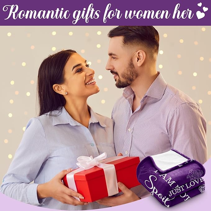 CENSIHER Gifts for Her Wife, Romantic Wife Gift from Husband, Anniversary Wedding Gifts for Women Her, Wifey Birthday Ideas, Spoiled Blanket 60x50in, Best Valentines Mothers Day Presents