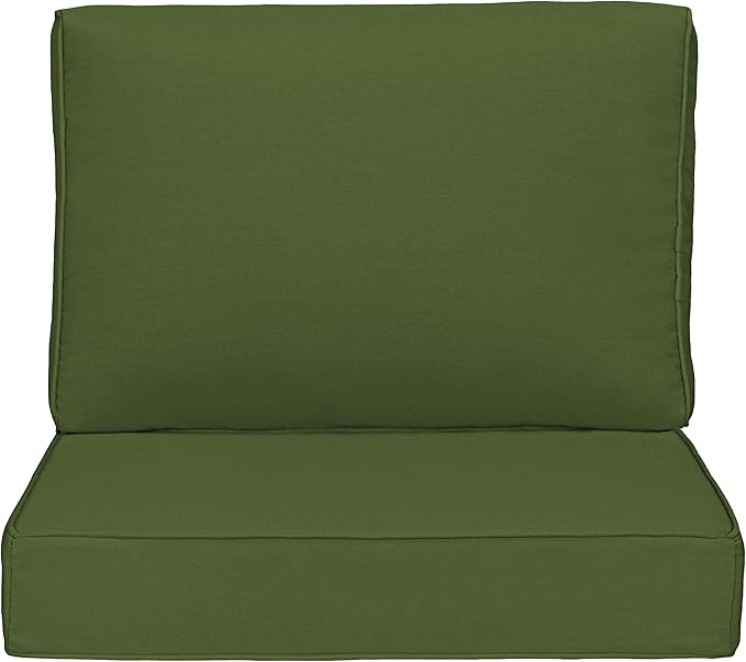 UIXE Outdoor Deep Seat Cushion Set with Slipcovers, Patio Furniture Cushions & Back Pad, Water-Resistant Outdoor Cushion Covers Backyard Sectional Sofa Cushions for Bistro Chair - Green