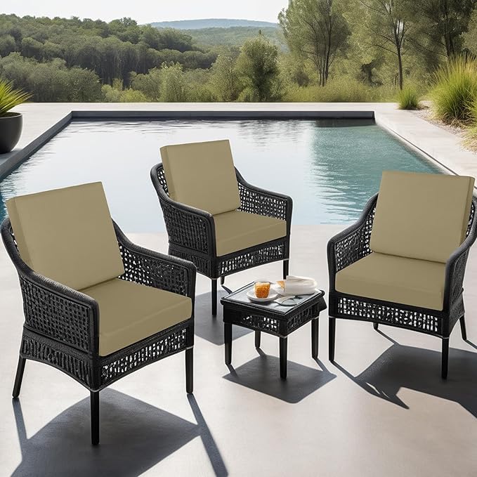 idee-home Outdoor Cushions for Patio Furniture, Outdoor Seat Cushion, Waterproof Couch Hampton Bay Deep Seat Replacement Chair Cushions for Garden Lawn Backyard Deck, 24 x 24