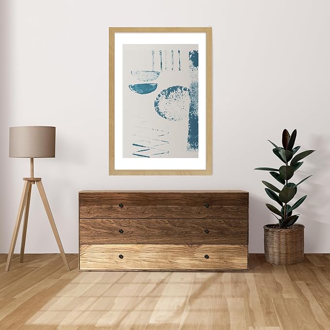 24x36 Poster Frame Set of 2, Natural Oak Wood Style - Display 20x30 Picture with Mat or 24 x 36 Poster without Mat, Wall Mounting Horizontal and Vertical