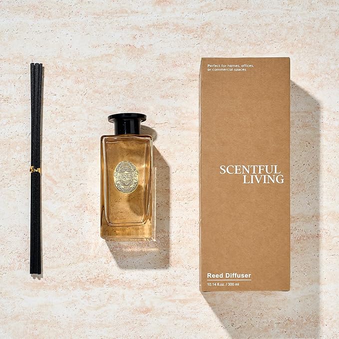 M&SENSE 10.14 oz Large Reed Diffuser Set | Lavender Eucalyptus Scent Oil Diffuser with Sticks | Hotel Collection Non-Toxic Essential Oil |for Bedroom Bathroom Living Room