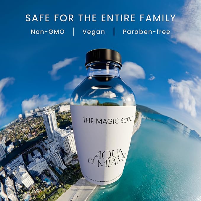 Aqua di Miami Diffuser Oil - Hotel & Home Luxury Scents - Diffuser Oil Scents for Home Designed for Use in All Diffusers - 4 fl oz, 120 mL