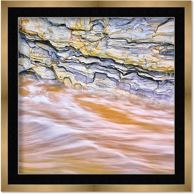 11x11 Frame with Mat - Bronze 14x14 Frame Wood Made to Display Print or Poster Measuring 11 x 11 Inches with Black Photo Mat