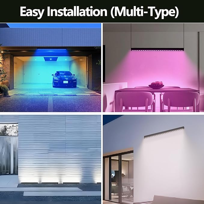 Smart LED Linear Wall Washer Light, 40 Inch Bluetooth Multi-Mount Pendant Light Versatility Hanging Fixtures, RGBCW 5 * 36W Dimmable Chandelier for Wall Washing, Adjustable Heigh