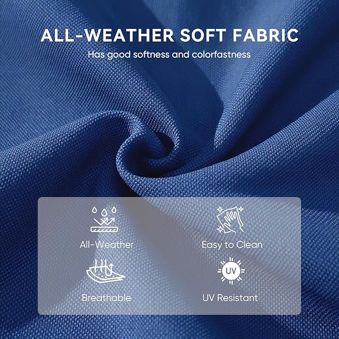10-Piece Outdoor Patio Cushion Set - Fade & Water Resistant with Removable Olefin Cover, 22x24x4 Inch Memory Foam Cushions for Wicker Sectional Sofa – Blue/Regular
