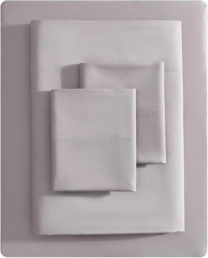 Vera Wang - King Sheet Set, Luxury Sateen Cotton Bedding, 800 Thread Count, Soft & Smooth Bedding Set (Plum, King)