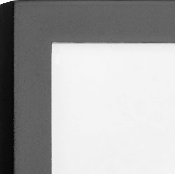 Gallery Perfect - 7-Piece Black Wall Frame Set - Kit with Decorative Art Prints - Hanging Template - Easy Installation Frame - Multi-Size Frames - Rectangular Wall Mount - Single Picture Frame