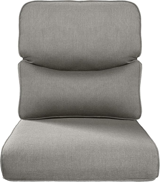 22x25/22x24 Outdoor Replacement Cushions - 1 Set High Back Deep Seat Patio Furniture Cushion for Wicker Dining Swivel Rocking Chairs Rattan Loveseat Couch Sectional Sofa - Grey/Smile
