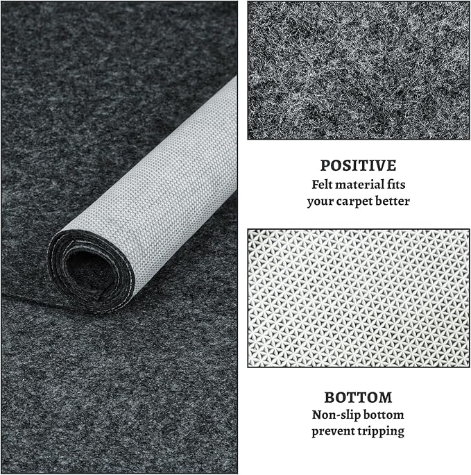 100% Waterproof Rug pad, 2x10 ft Area Rug Non-Slip Rug Pads, Carpet Pads for All Floors and finishes, Felt pad for Hardwood Floors, Keep Carpets in Place Soft and Secure