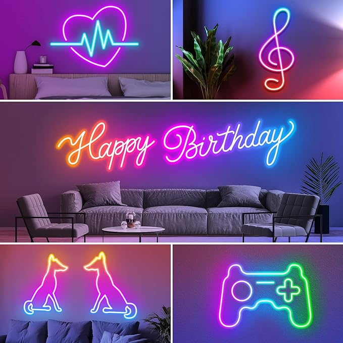 AILBTON 20FT Led Neon Rope Lights Control with App/Remote,Flexible Led Rope Light,Multiple Modes,IP65 Outdoor RGB Lights Waterproof,Music Sync Gaming Led Neon Strip Light for Bedroom Decor (20FT)