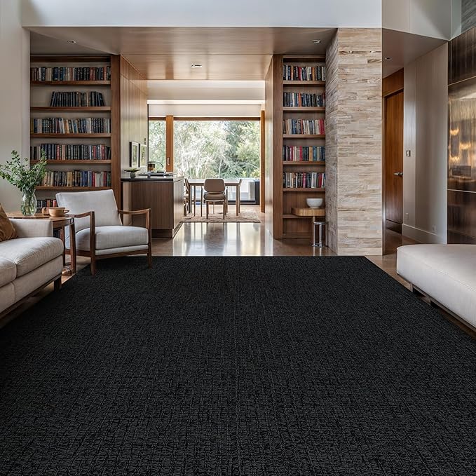 Easy Jute Rugs 4x6 Dark Gray Color Living Room Indoor Outdoor Area Rug for Farmhouse Patio and Kitchen Rug High Traffic Washable Easy to Clean Solid Boho Woven Design Outside Carpet (4 x 6)