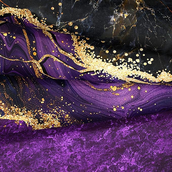 Black Gold Comforter Set Purple Marble Bedding Set Queen Size Black Marble Stone Abstract Artwork Bedroom Decor Black Marble Comforter Sets for All Season