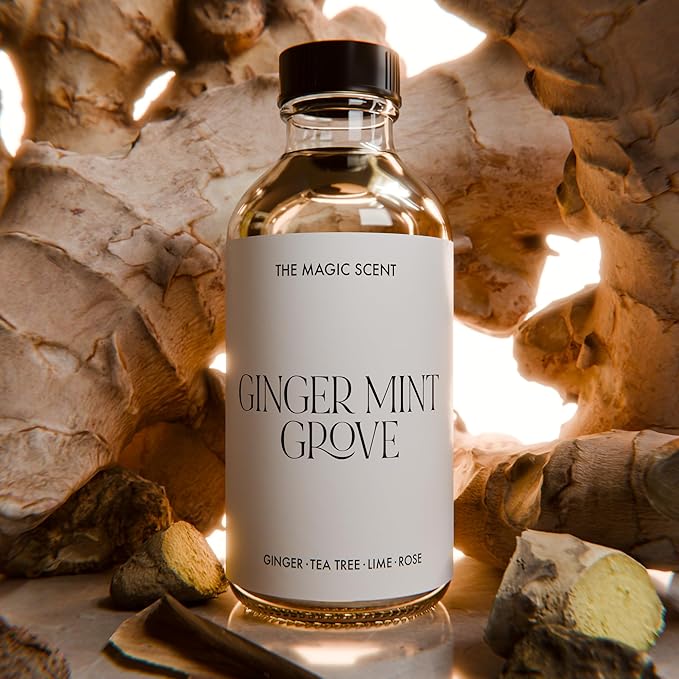 Ginger Mint Grove Diffuser Oil - Hotel & Home Luxury Scents - Diffuser Oil Scents for Home Designed for Use in All Diffusers - 4 fl oz, 120 mL