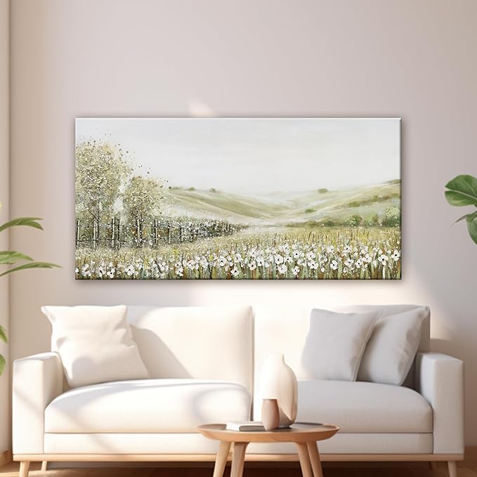 QSQ Canvas Wall Art Decor Home Paintings Decor Natural Wall Art Prints Modern Landscape Wall Decorations Artwork For Living Room Wall Bedroom Kitchen Office Decor 24"×48"