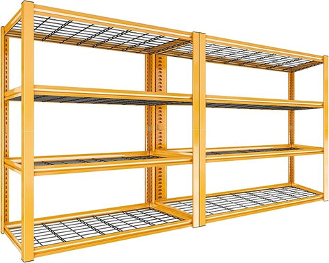 REIBII 40" W Garage Shelving 2240 LBS Storage Shelves Adjustable Heavy Duty Shelving 4 Tier Metal Shelves for Storage 59.5"H Metal Shelf for Pantry Basement Warehouse 40"W × 19.5"D × 59.5"H, 2 Pack
