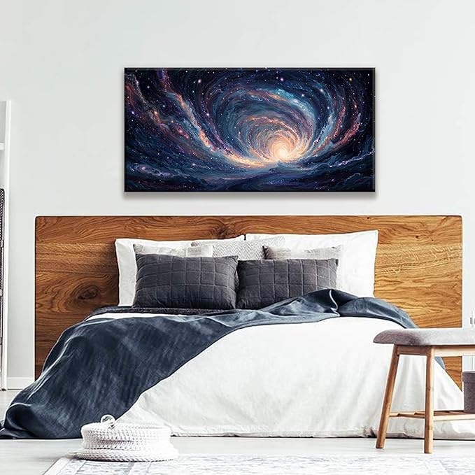Blue Starry Sky Tunnel Art Prints Room Wall Decor Artwork Modern Bedroom Wall Art Decor Prints For Living Room Abstract Wall Art Kitchen Office 24x48 Inch