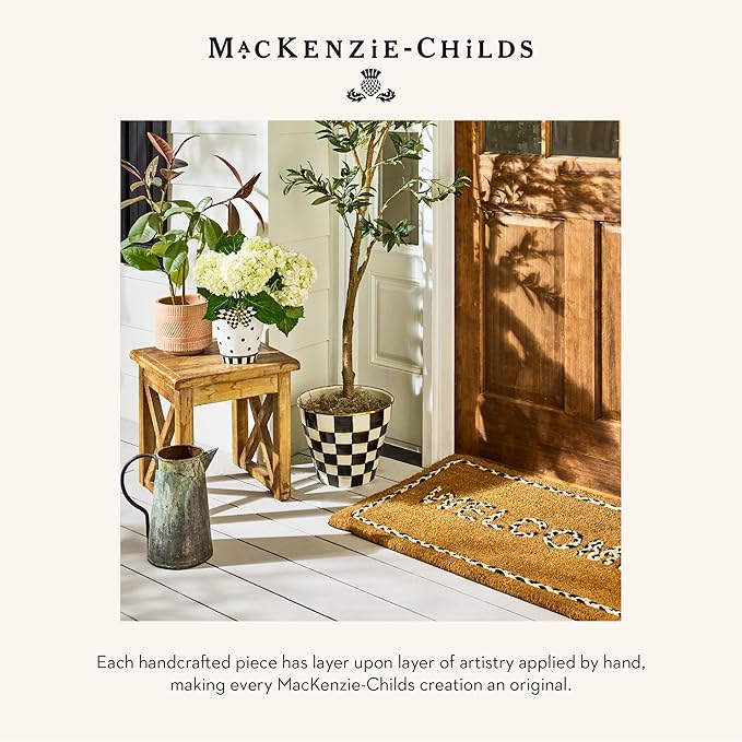 MACKENZIE-CHILDS Pot Climber, Decorative Flowerpot Hanger, Indoor and Outdoor Planter Hanging Decor, Courtly Check Butterfly