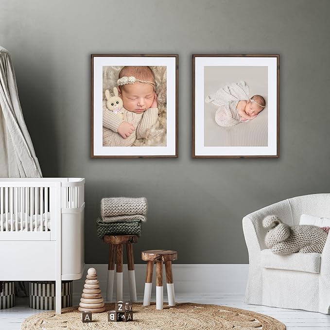 Camden Reed Set of Two Serenity Poster Frames Matted to 16x20 Inches, 20x24 Inch, Dark Oak Finish