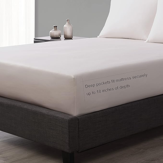 Vera Wang - Queen Sheet Set, Luxury Sateen Cotton Bedding, 800 Thread Count, Soft & Smooth Bedding Set (Rose Quartz, Queen)
